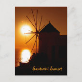 Santorini Sunset with text - Windmill in Oia - Briefkaart (Voorkant)