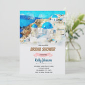 Santorini-thema voor bruidsfeest kaart (Staand voorkant)