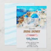 Santorini-thema voor bruidsfeest kaart (Voorkant / Achterkant)