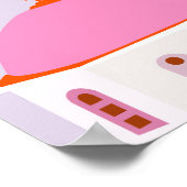 Santorini Travel Griekenland roze en Paarse Poster (Hoek)