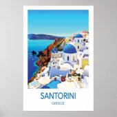 Santorini Travel Poster Greece Art (Voorkant)