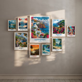 Santorini Travel Print Poster Griekenland kunst aa