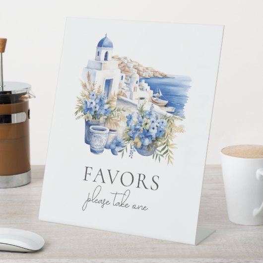 Santorini Trouwtafel Teken Reclamebord Met Voetstuk (Insitu)