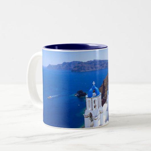 Santorini Tweekleurige Koffiemok (Voorkant links)