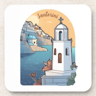 Santorini verkennen, Griekenland Bier Onderzetter