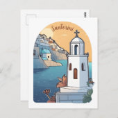 Santorini verkennen, Griekenland Briefkaart (Voorkant / Achterkant)