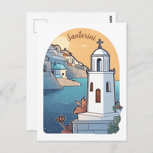 Santorini verkennen, Griekenland Briefkaart (Voorkant / Achterkant)