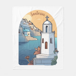 Santorini verkennen, Griekenland Fleece Deken