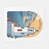 Santorini verkennen, Griekenland Fleece Deken (Voorkant (Horizontaal))