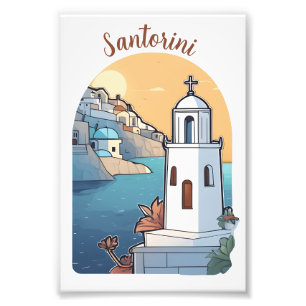 Santorini verkennen, Griekenland Foto Afdruk