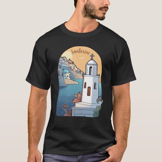 Santorini verkennen, Griekenland T-shirt (Voorkant)