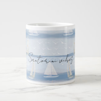 Santorini Vibes Ceramic Mug – Greek Island Sail Grote Koffiekop