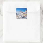 Santorini Vierkante Sticker (Tas)