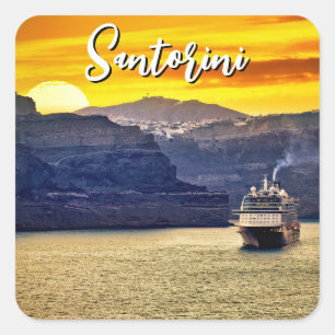 Santorini Vierkante Sticker