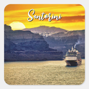Santorini Vierkante Sticker