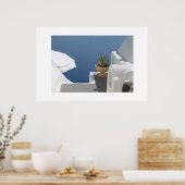 Santorini villa uitzicht poster (Keuken)