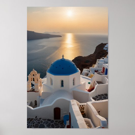 Santorini - Vintage Travel Poster (Voorkant)