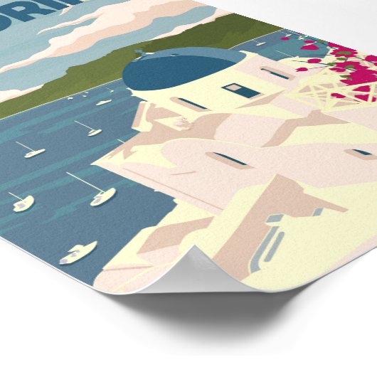 Santorini - Vintage Travel Poster (Hoek)