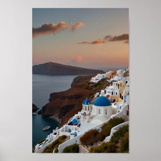 Santorini - Vintage Travel Poster (Voorkant)