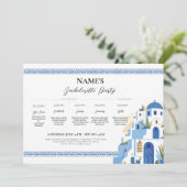 Santorini Vrijgezellenfeest Reisroute Griekenland Kaart (Staand voorkant)