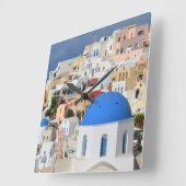 Santorini Wall Clock Vierkante Klok (Hoek)