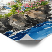 Santorini Waterverf Art Print (Hoek)