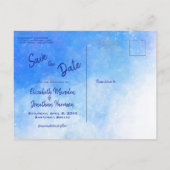 Santorini Waterverf Blue White Wedding Aankondigingskaart (Achterkant)