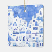 Santorini Waterverf Ceramic Ornament (Links)