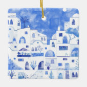 Santorini Waterverf Ceramic Ornament (Voorkant)