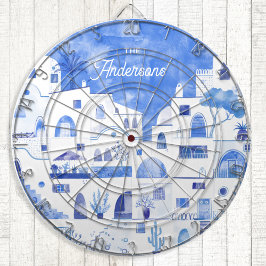 Santorini Waterverf Gepersonaliseerd Dartbord
