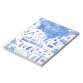 Santorini Waterverf Gepersonaliseerd Notitieblok (Linkerzijde)