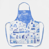 Santorini Waterverf Gepersonaliseerd Schort (Voorkant)