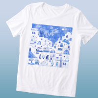 Santorini Waterverf Gepersonaliseerd