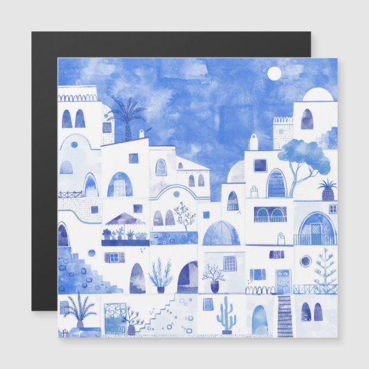 Santorini Waterverf Griekenland (Voorkant / Achterkant)