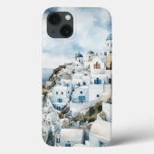 Santorini Waterverf Griekenland Case-Mate iPhone Case (Achterkant)