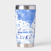 Santorini Waterverf Griekenland Geïsoleerde Drinkbeker (Voorkant)