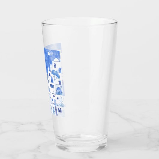 Santorini Waterverf Griekenland Glas (Links)