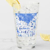 Santorini Waterverf Griekenland Glas