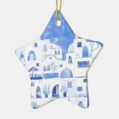 Santorini Waterverf Griekenland Keramisch Ornament (Links)