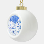 Santorini Waterverf Griekenland Keramische Bal Ornament (Rechts)