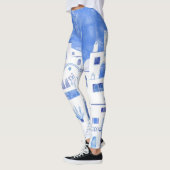 Santorini Waterverf Griekenland Leggings (Links)