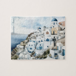 Santorini Waterverf Griekenland Legpuzzel