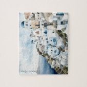 Santorini Waterverf Griekenland Legpuzzel (Verticaal)