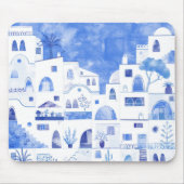 Santorini Waterverf Griekenland Muismat (Voorkant)