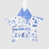 Santorini Waterverf Griekenland Ornament (achterkant)
