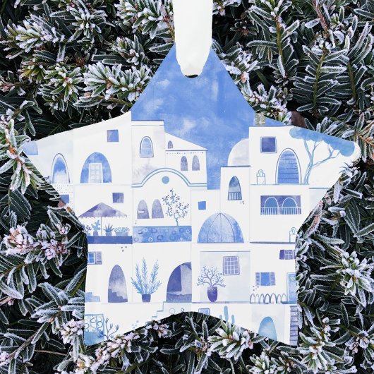 Santorini Waterverf Griekenland Ornament