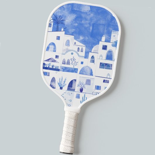 Santorini Waterverf Griekenland Pickleball Paddle