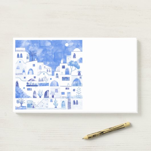 Santorini Waterverf Griekenland Post-it® Notes (Op bureau)
