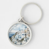 Santorini Waterverf Griekenland Sleutelhanger (Voorkant)