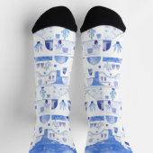 Santorini Waterverf Griekenland Sokken (Top)